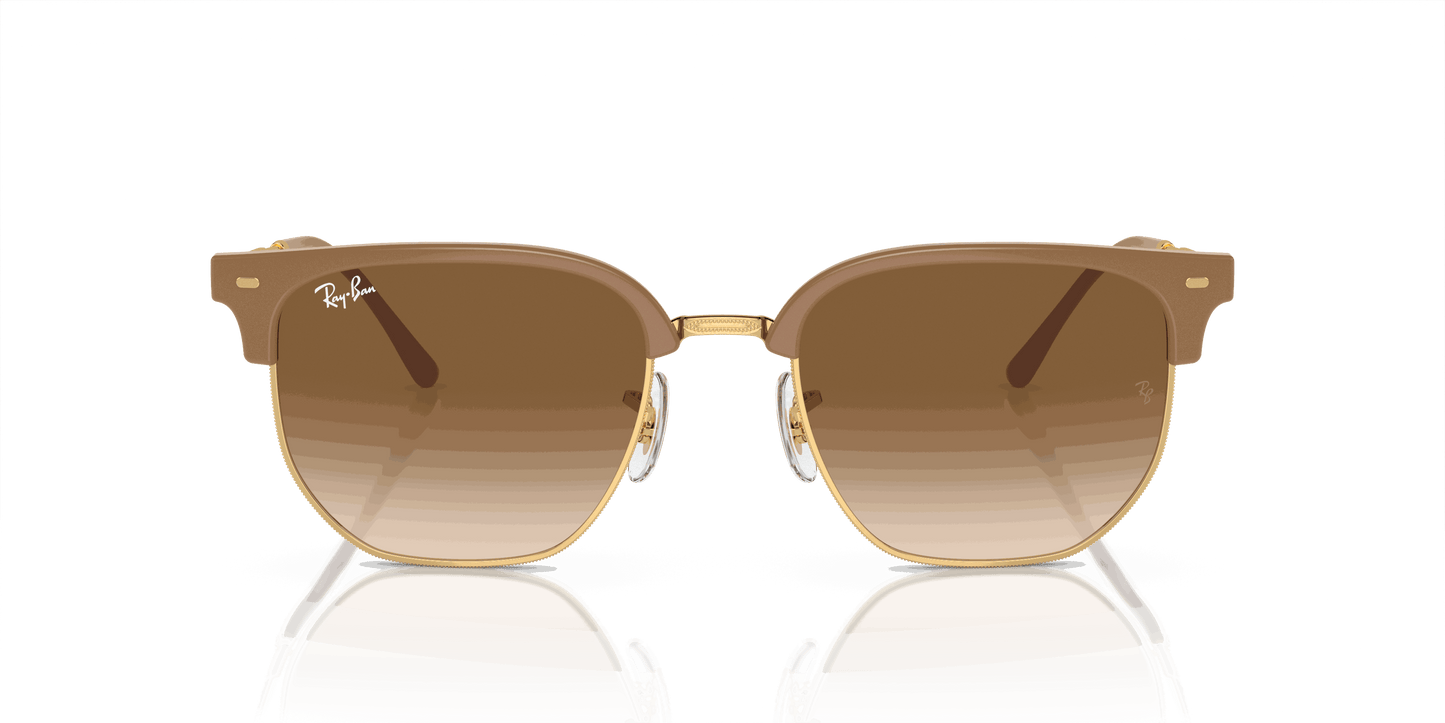 [Light Brown Lenses, Polished Beige On Gold Frame]