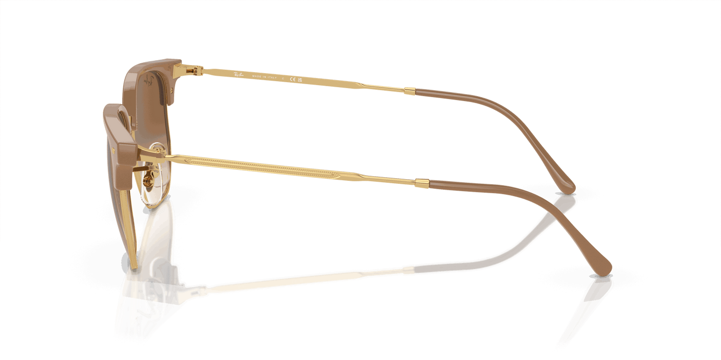 [Light Brown Lenses, Polished Beige On Gold Frame]