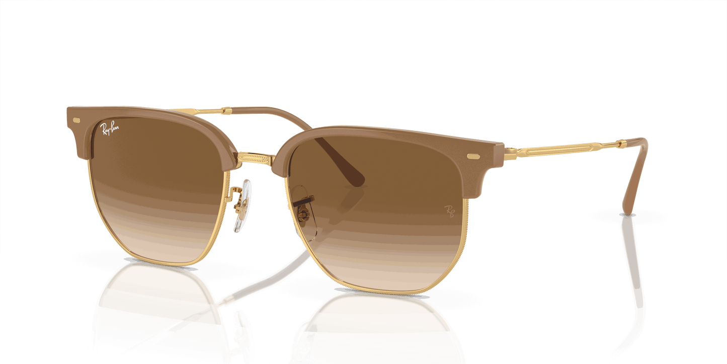 [Light Brown Lenses, Polished Beige On Gold Frame]
