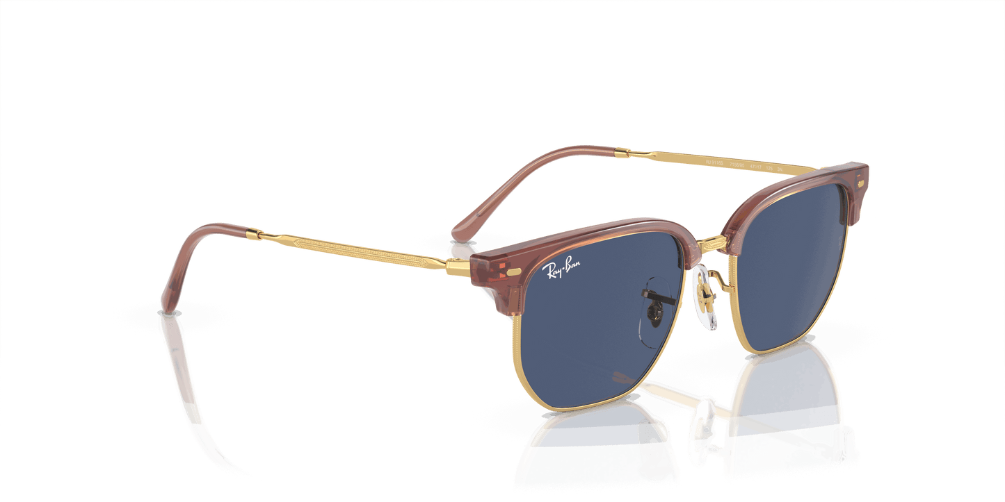 [Dark Blue Lenses, Polished Opal Pink On Gold Frame]