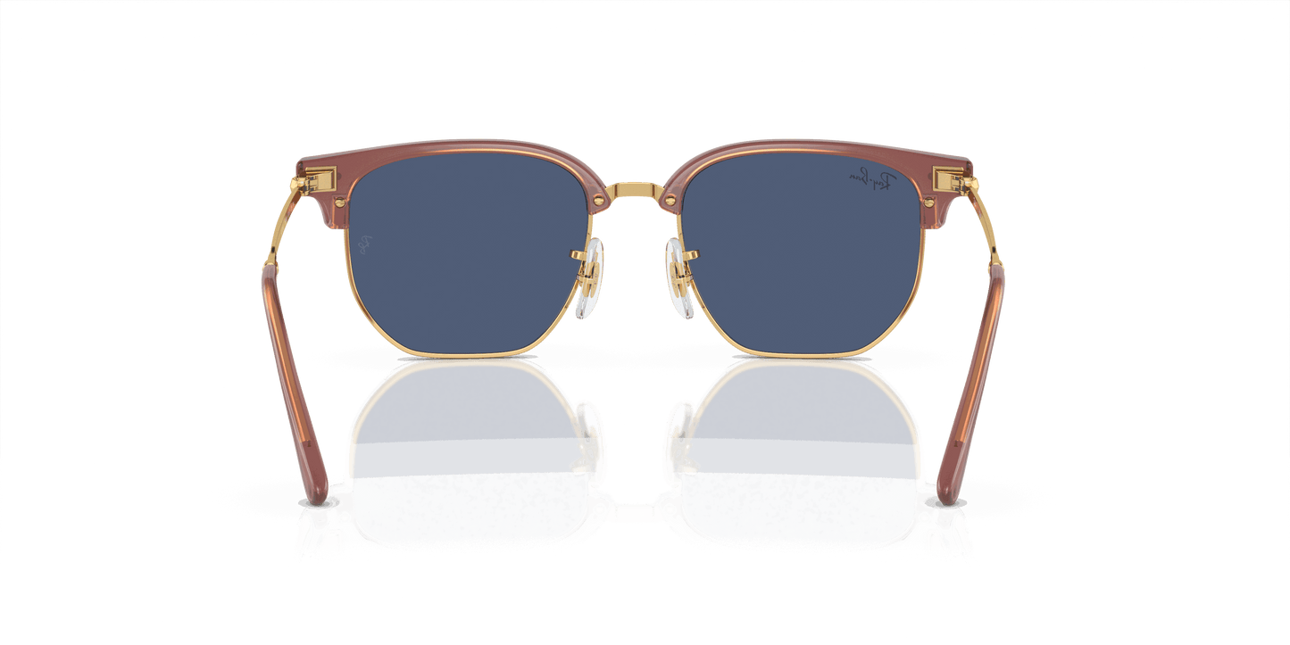 [Dark Blue Lenses, Polished Opal Pink On Gold Frame]