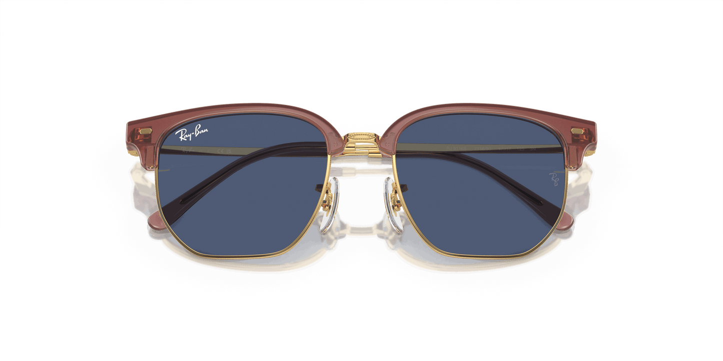 [Dark Blue Lenses, Polished Opal Pink On Gold Frame]