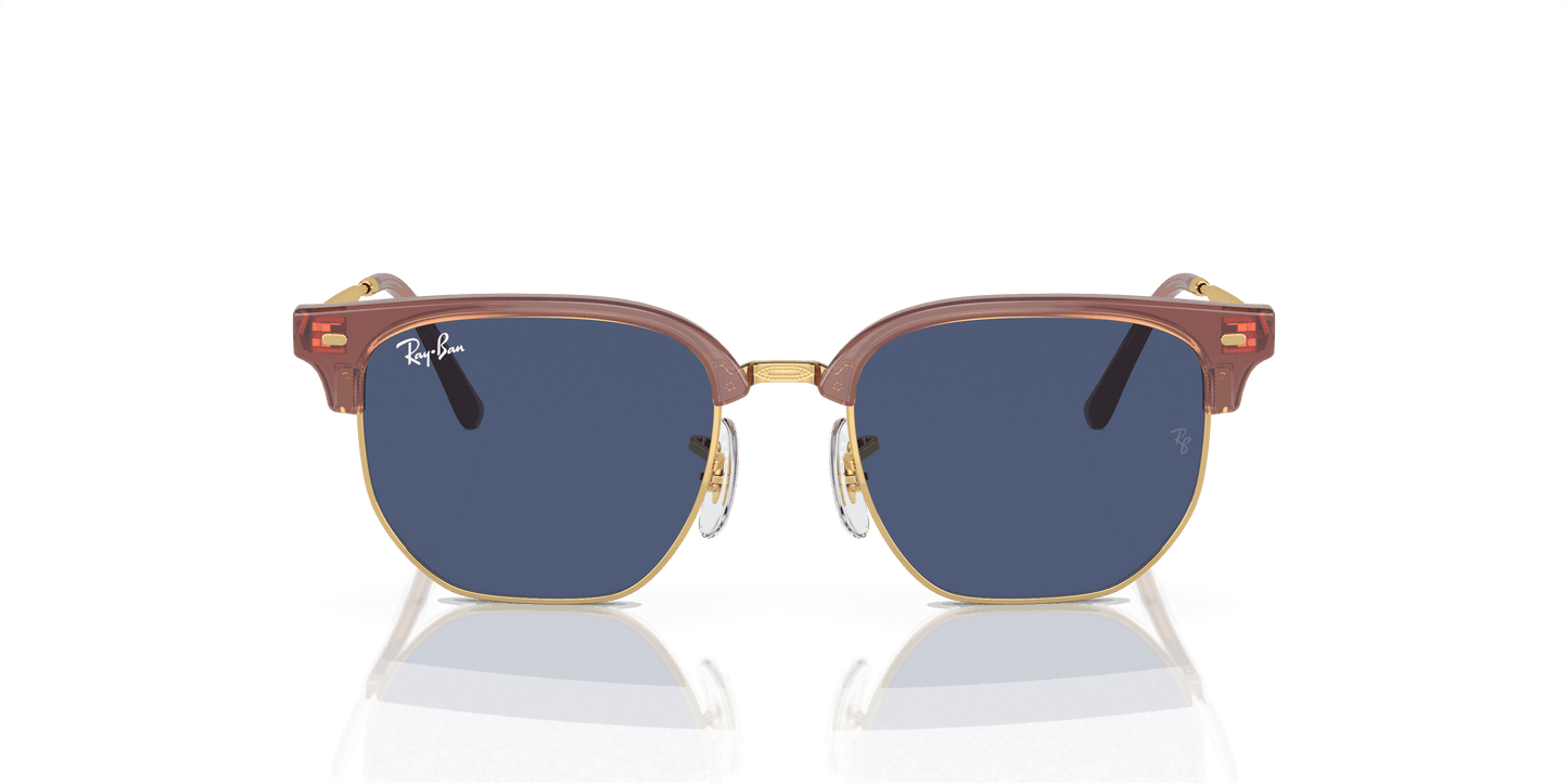 [Dark Blue Lenses, Polished Opal Pink On Gold Frame]
