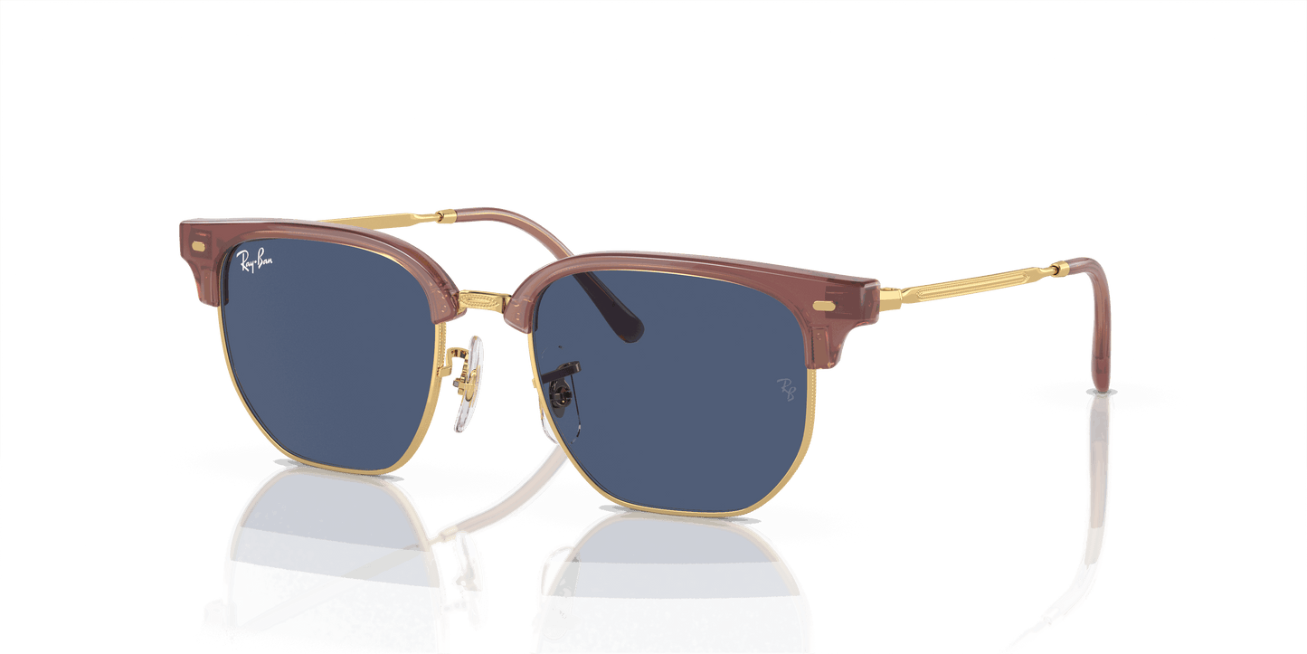 [Dark Blue Lenses, Polished Opal Pink On Gold Frame]