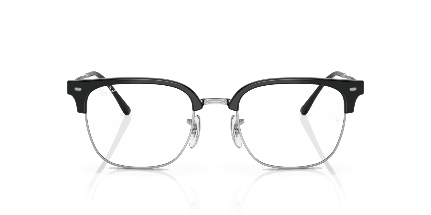 [Clear Lenses, Polished Black On Silver Frame]