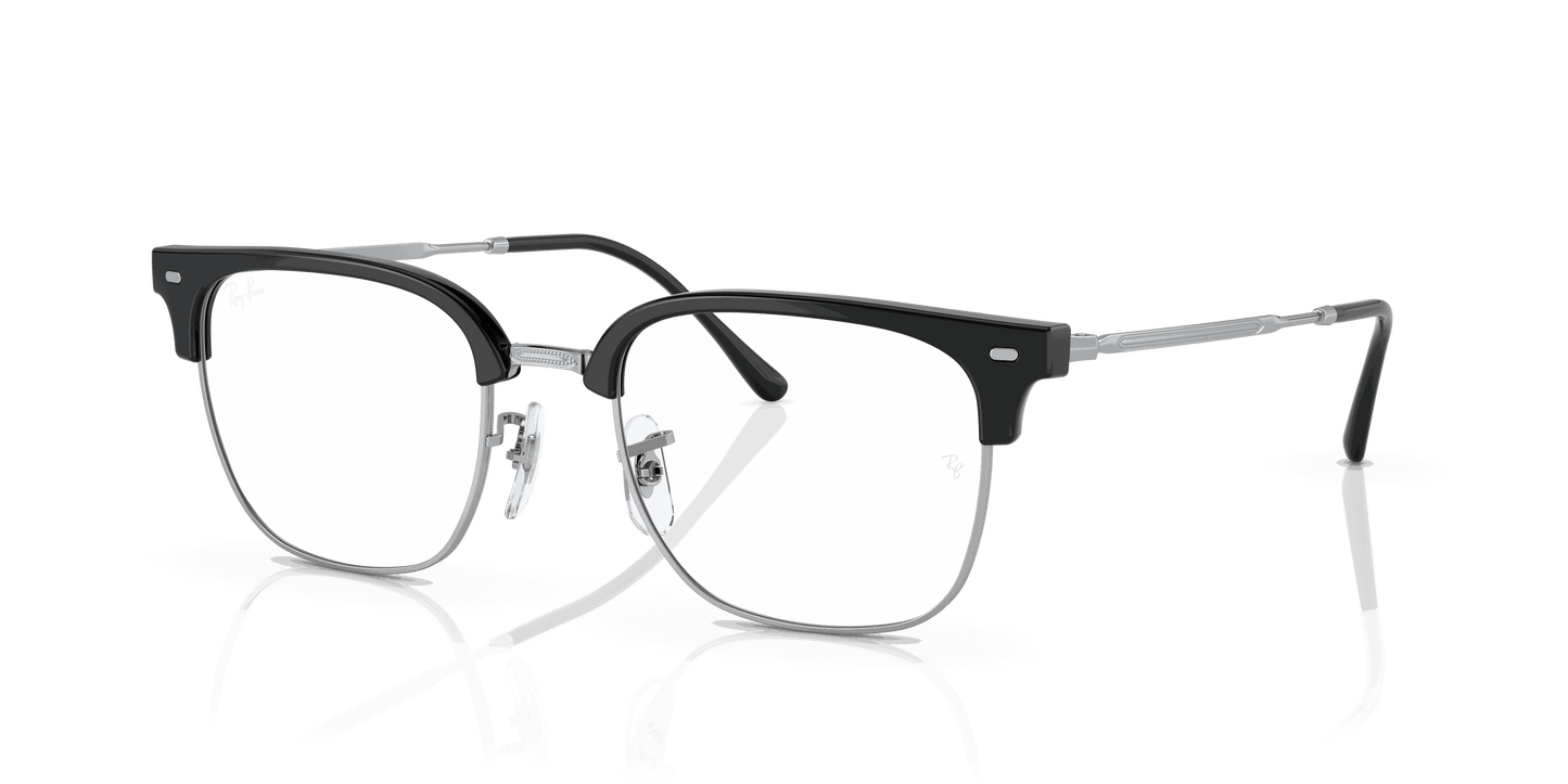 [Clear Lenses, Polished Black On Silver Frame]