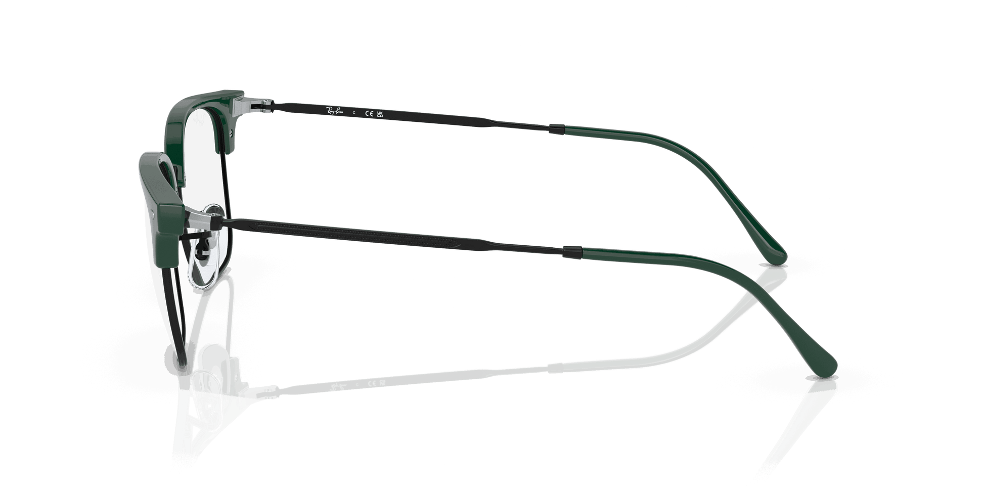 [Clear Lenses, Polished Green On Black Frame]