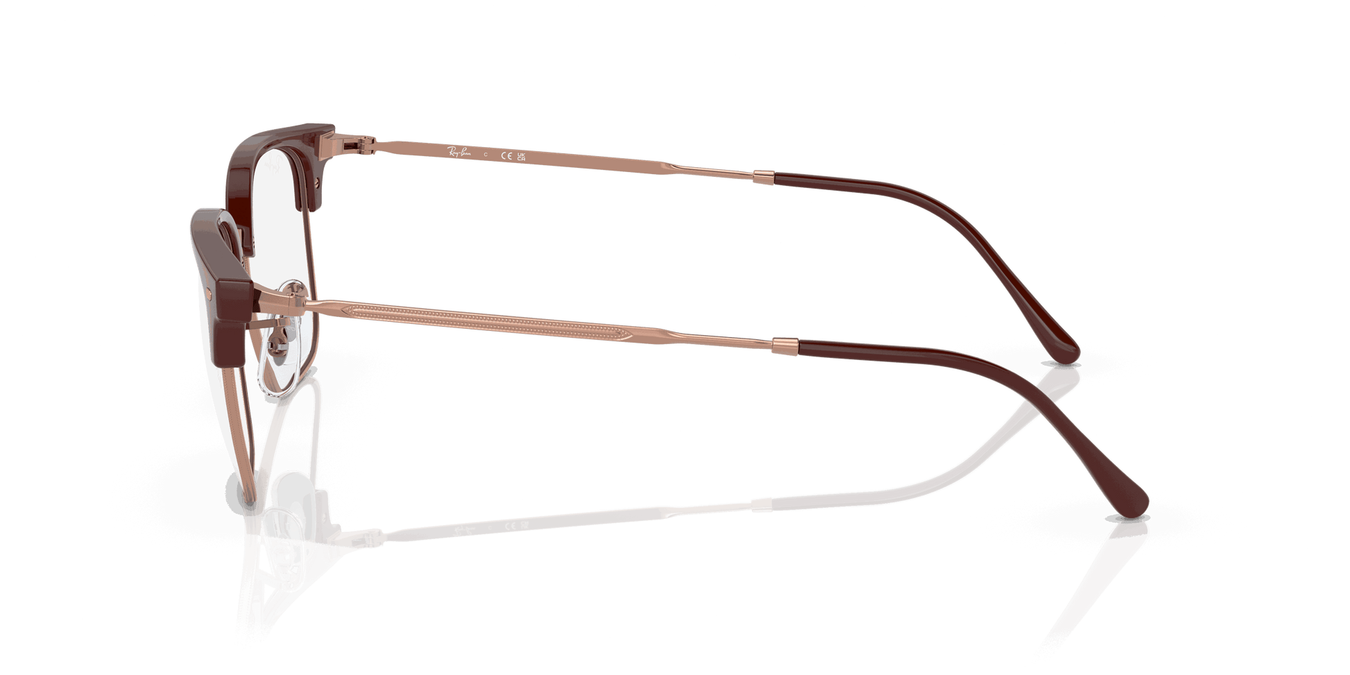 [Clear Lenses, Polished Bordeaux On Rose Gold Frame]