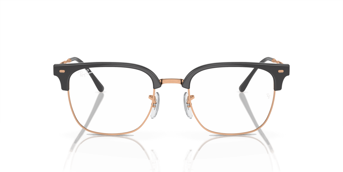[Demo Lens Lenses, Polished Dark Grey On Rose Gold Frame]