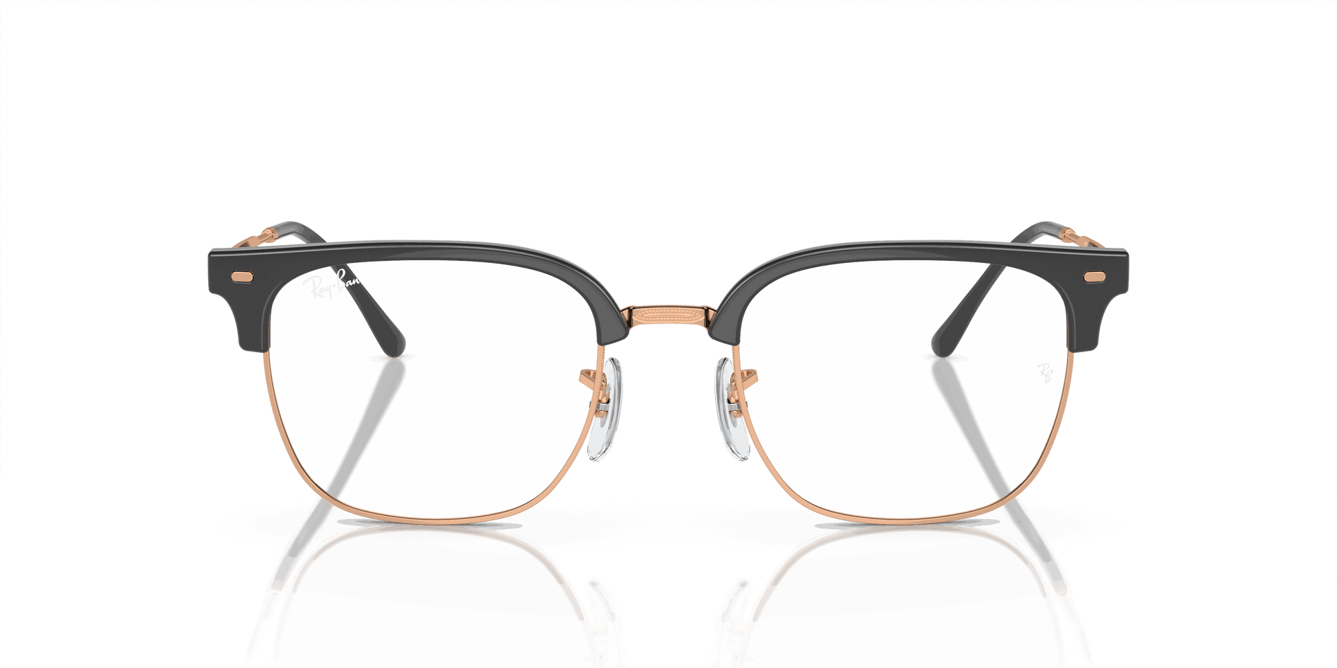 [Demo Lens Lenses, Polished Dark Grey On Rose Gold Frame]