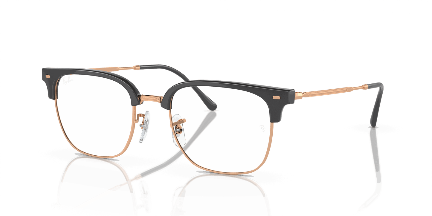 [Demo Lens Lenses, Polished Dark Grey On Rose Gold Frame]
