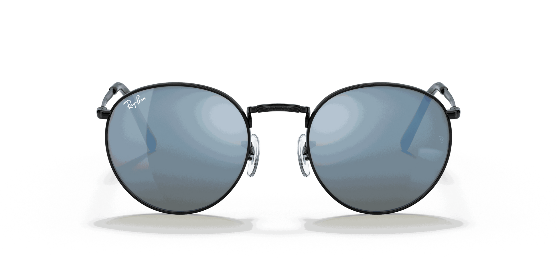[Green Mirror Blue Lenses, Polished Black Frame]