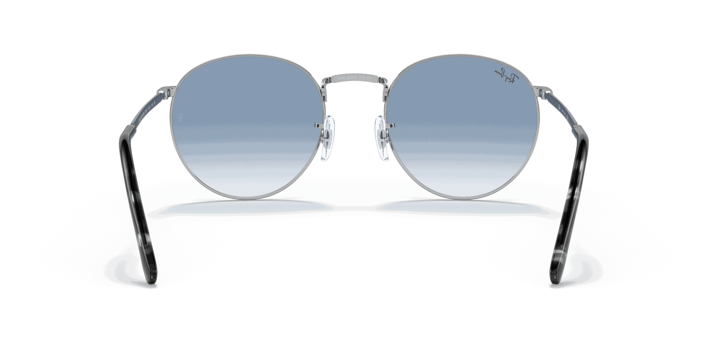 [Clear Gradient Blue Lenses, Polished Silver Frame]