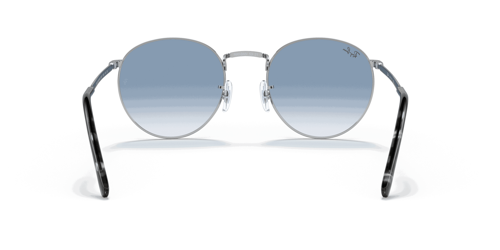 [Clear Gradient Blue Lenses, Polished Silver Frame]