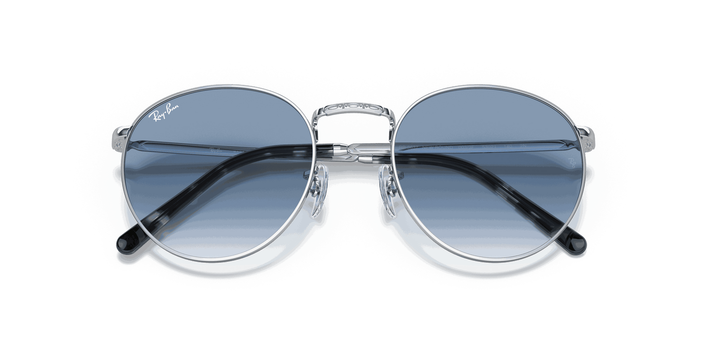 [Clear Gradient Blue Lenses, Polished Silver Frame]