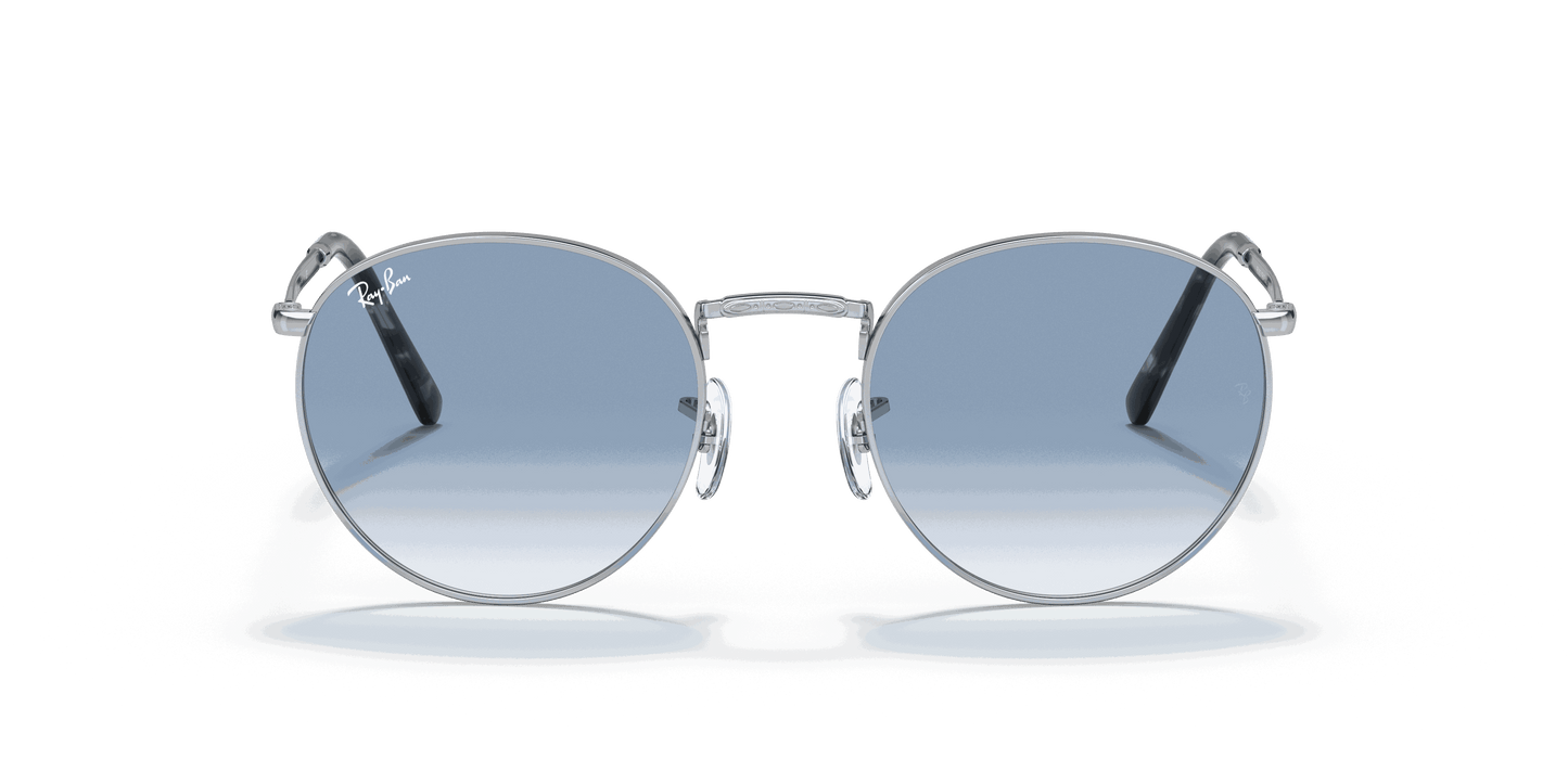 [Clear Gradient Blue Lenses, Polished Silver Frame]