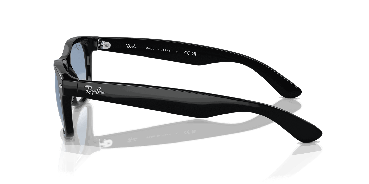 [Blue Lenses, Polished Black Frame]