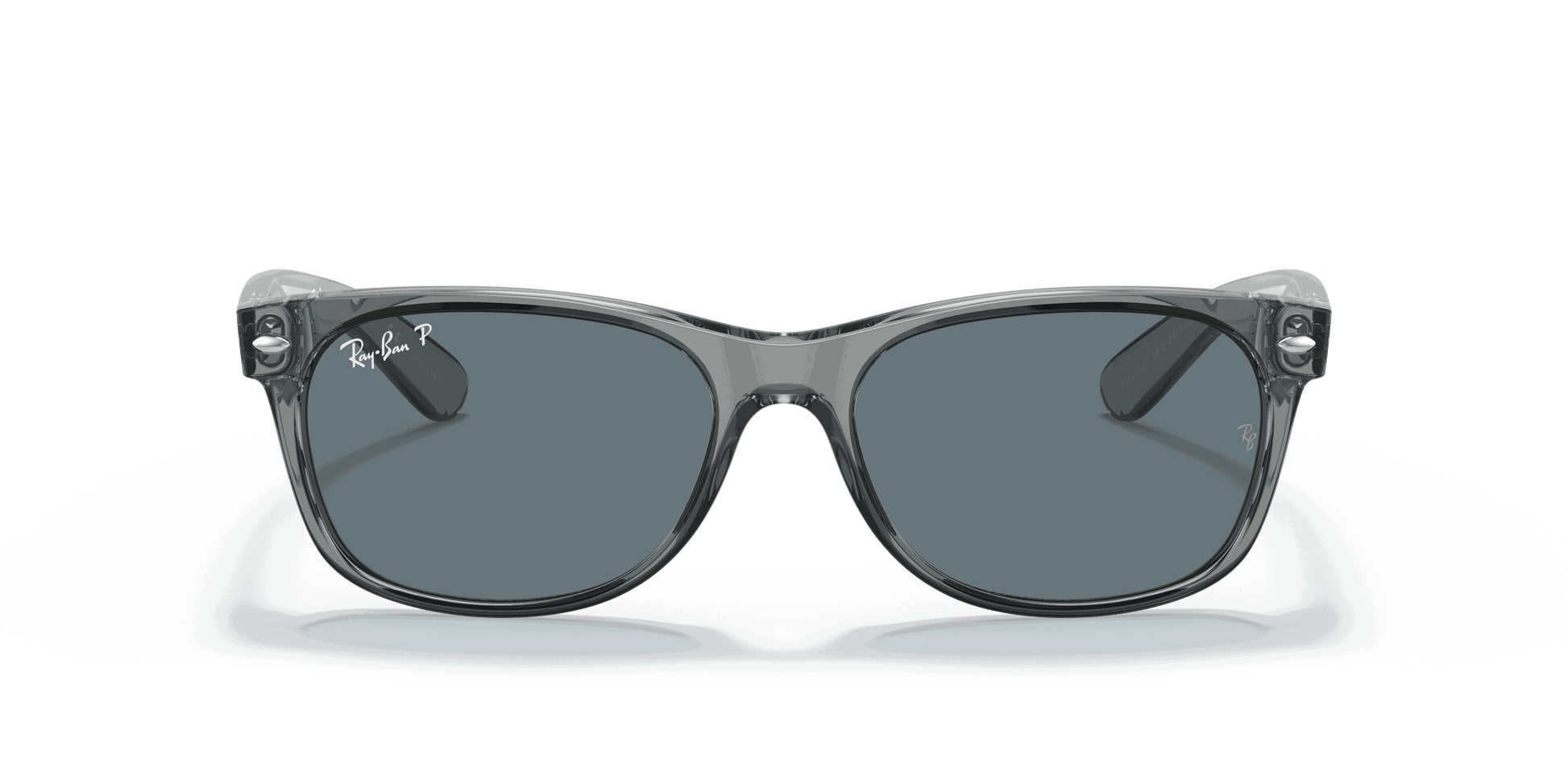 [Dark Blue Lenses, Polished Transparent Grey Frame]