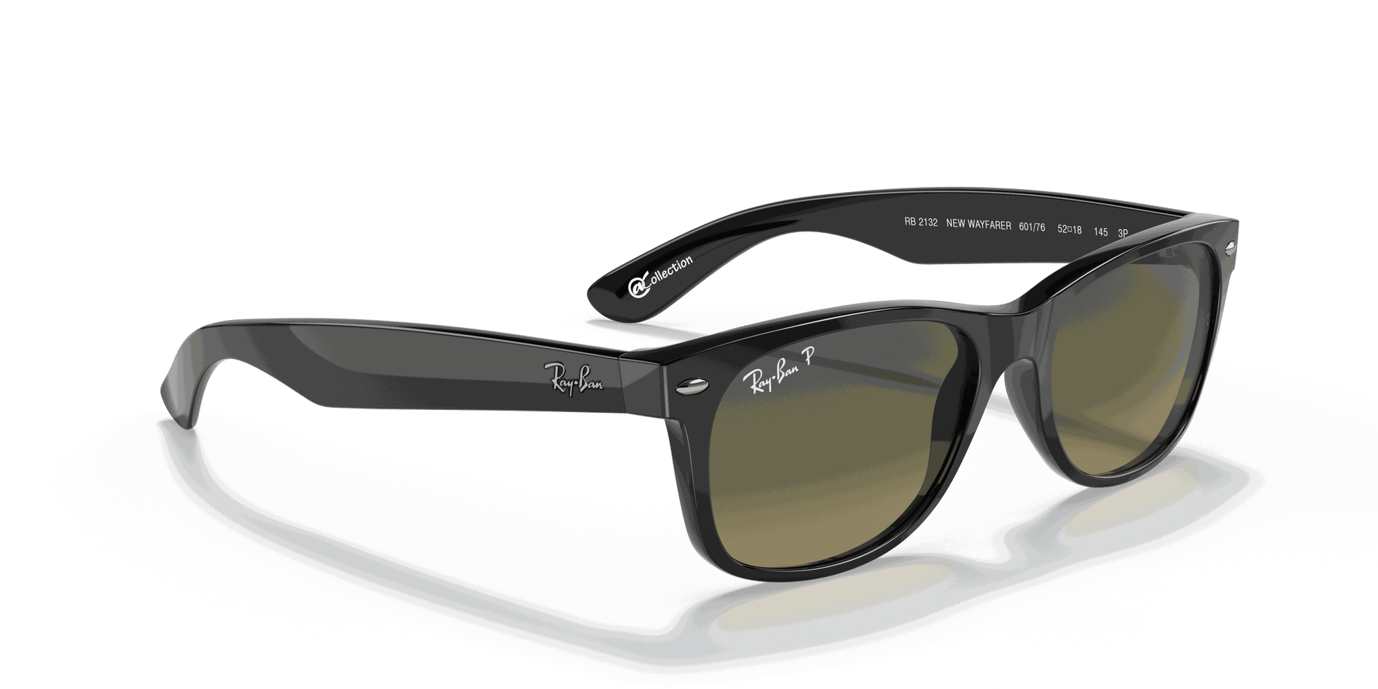 [Polarized Blue/Green Gradient Lenses, Polished Black Frame]