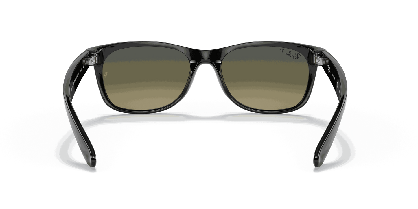 [Polarized Blue/Green Gradient Lenses, Polished Black Frame]