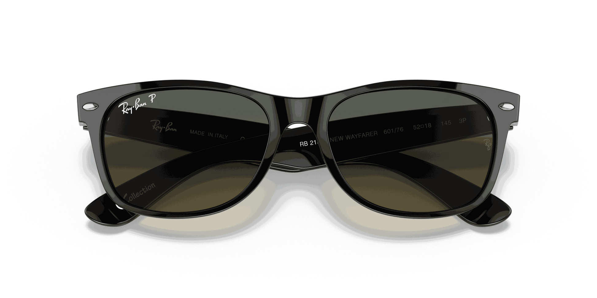 [Polarized Blue/Green Gradient Lenses, Polished Black Frame]