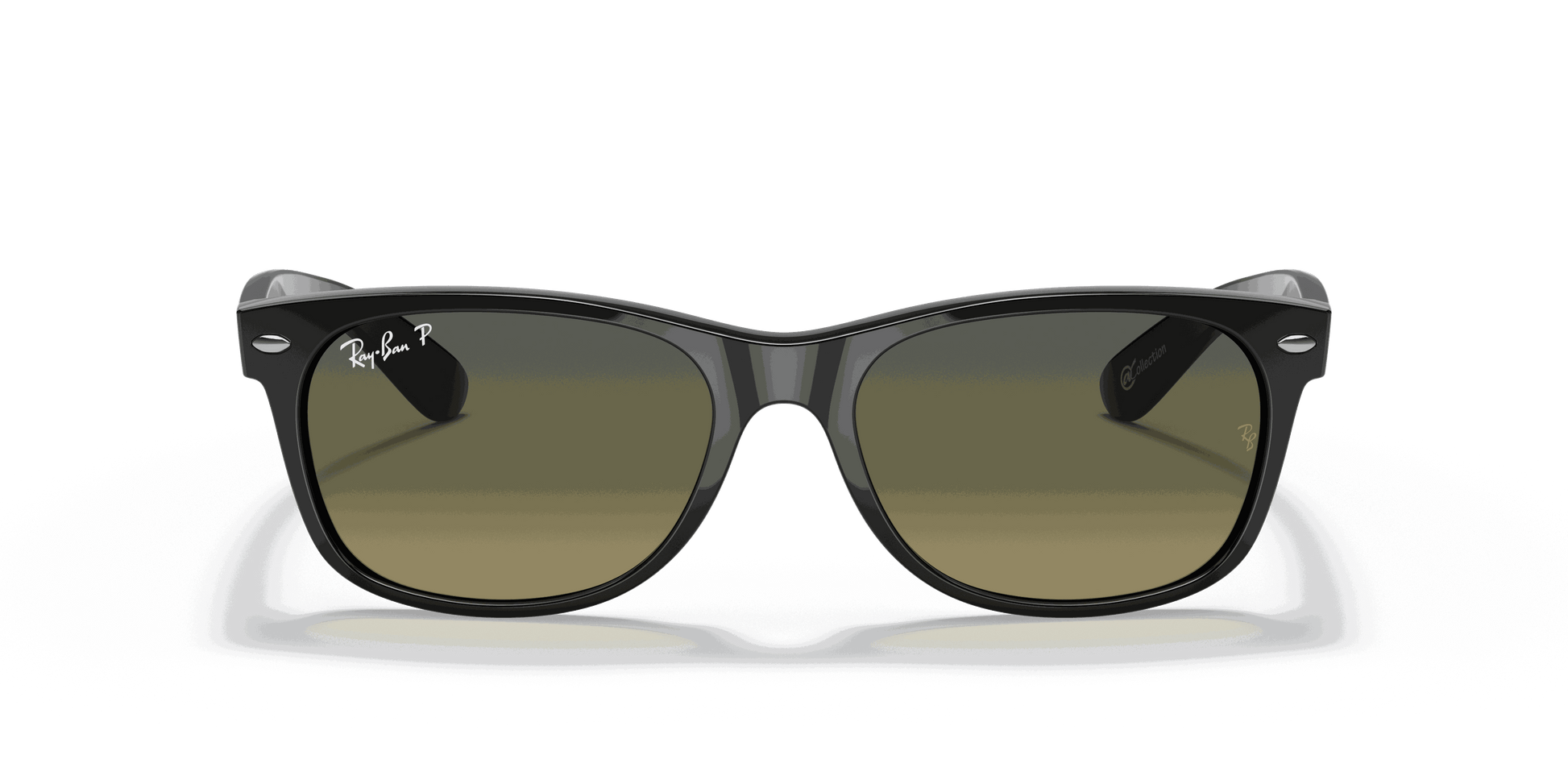 [Polarized Blue/Green Gradient Lenses, Polished Black Frame]
