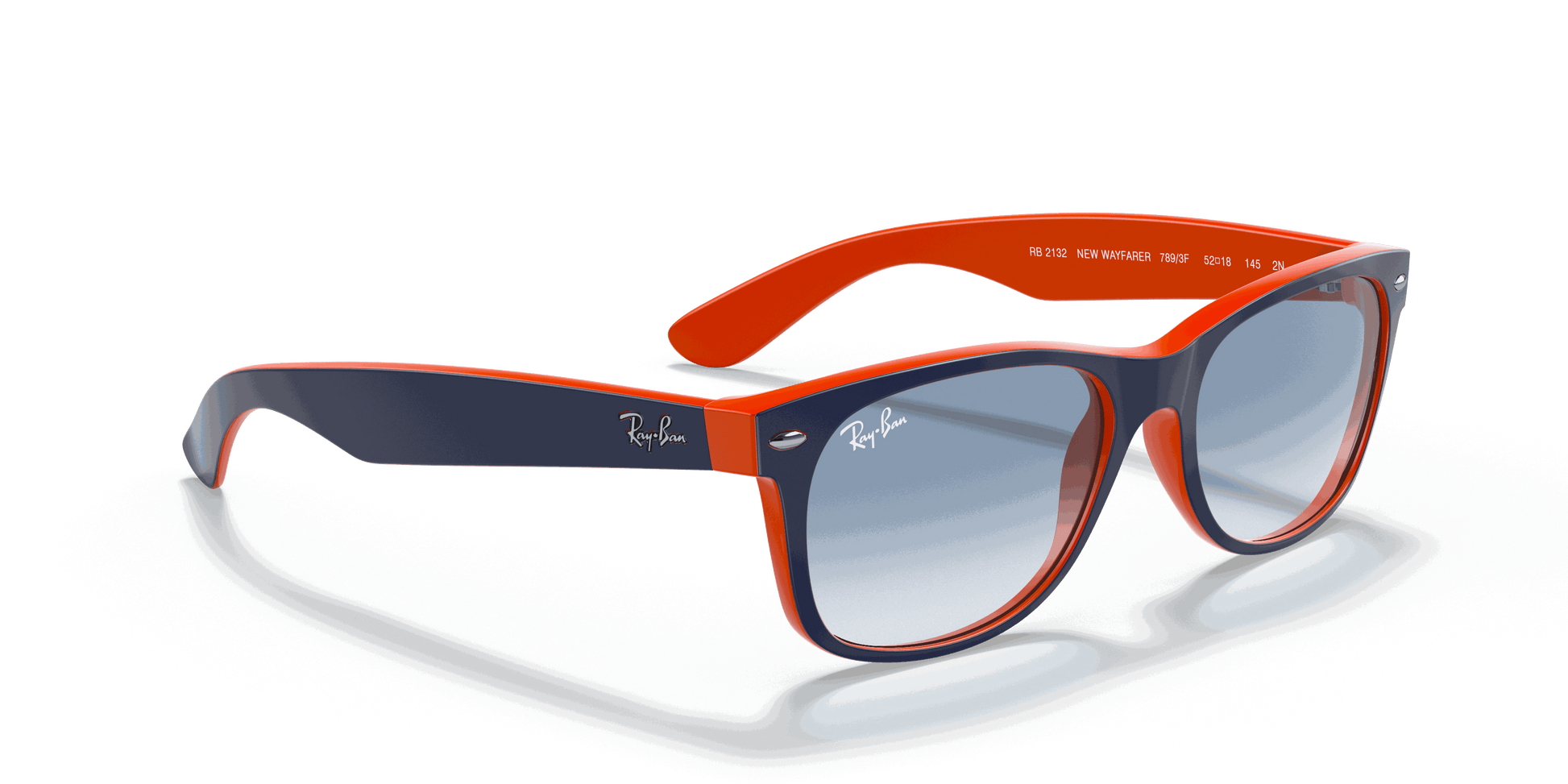 [Light Blue Gradient Lenses, Polished Blue On Orange Frame]