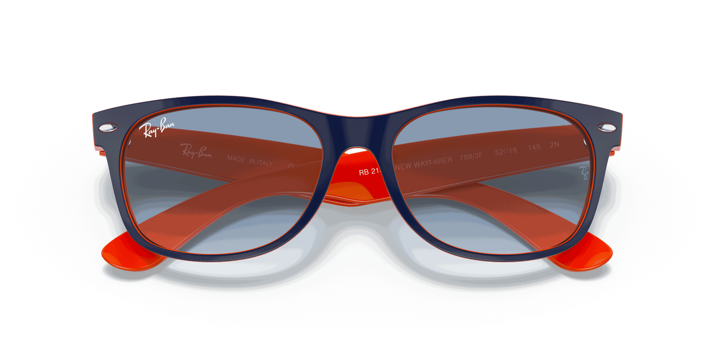 [Light Blue Gradient Lenses, Polished Blue On Orange Frame]