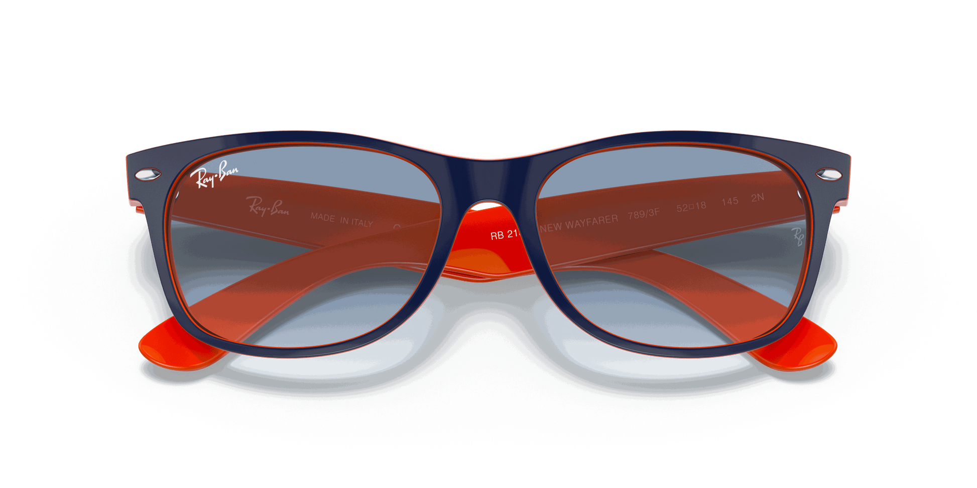 [Light Blue Gradient Lenses, Polished Blue On Orange Frame]