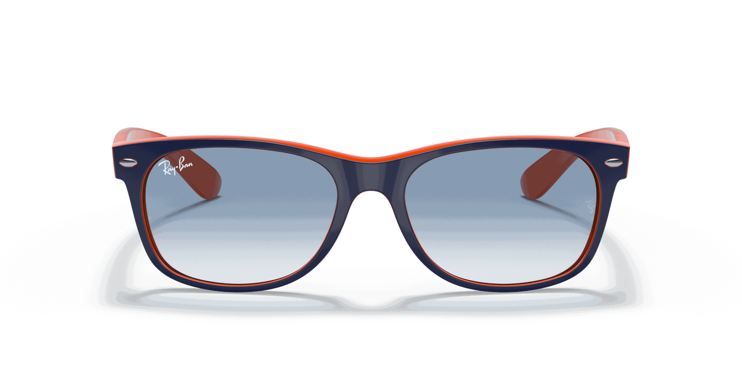 [Light Blue Gradient Lenses, Polished Blue On Orange Frame]
