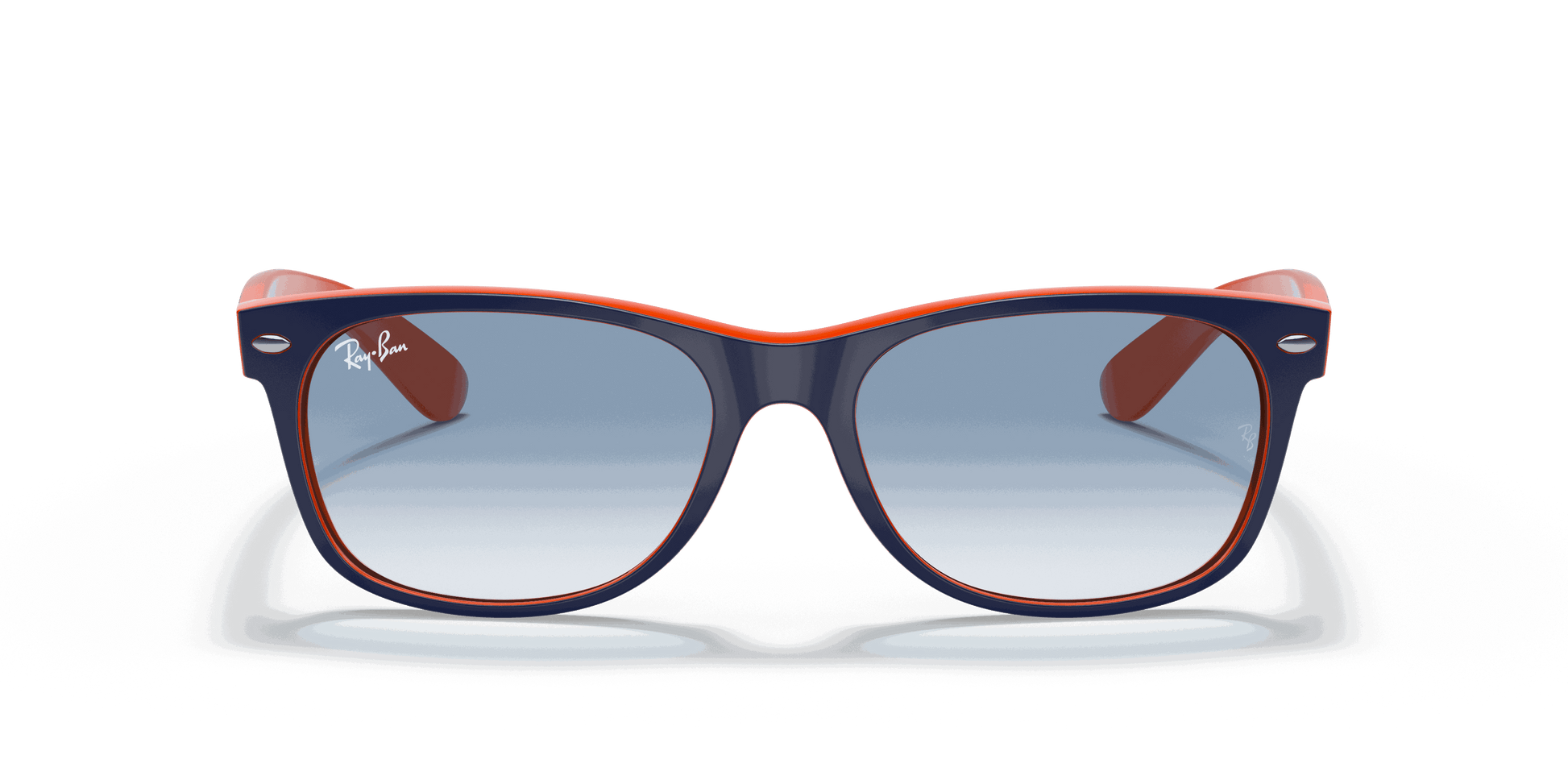 [Light Blue Gradient Lenses, Polished Blue On Orange Frame]