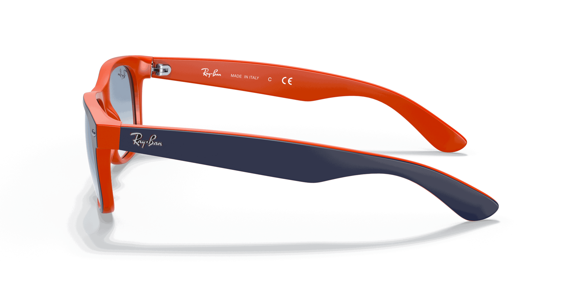 [Light Blue Gradient Lenses, Polished Blue On Orange Frame]