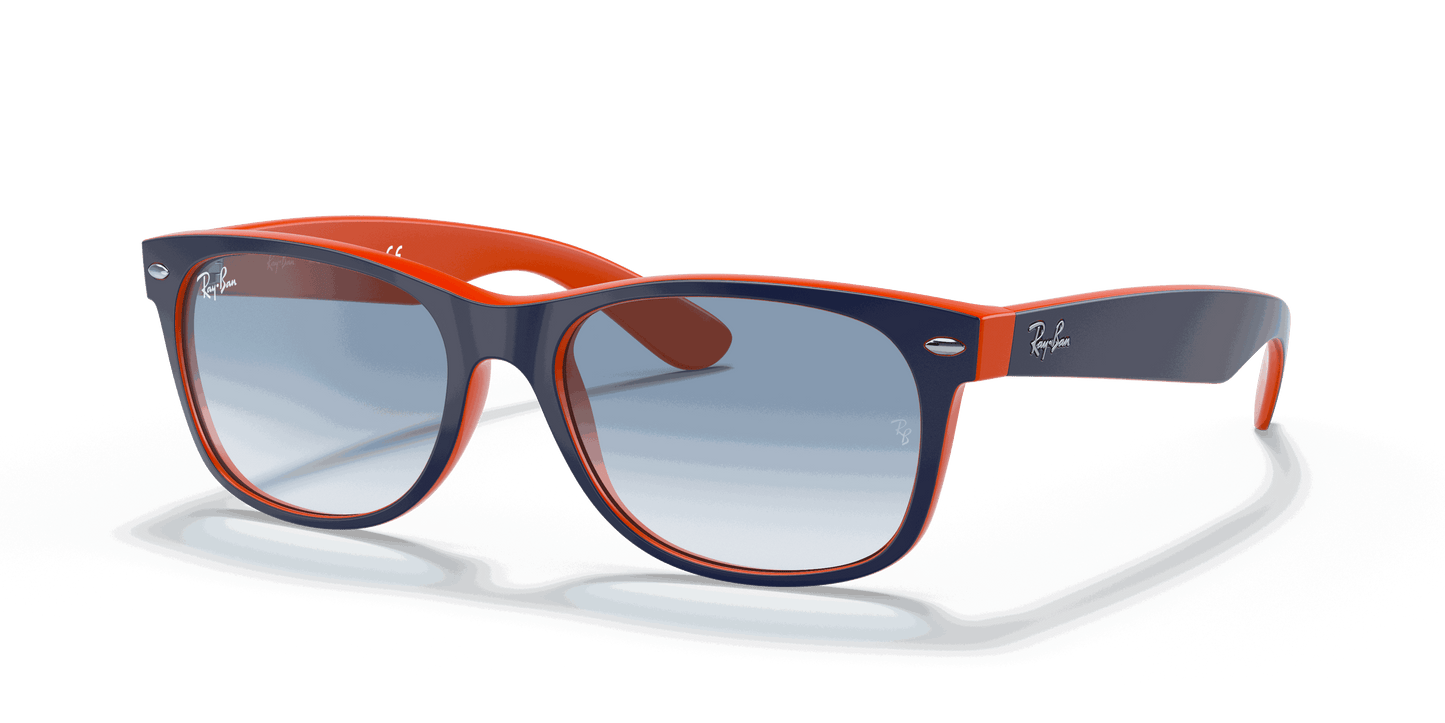 [Light Blue Gradient Lenses, Polished Blue On Orange Frame]