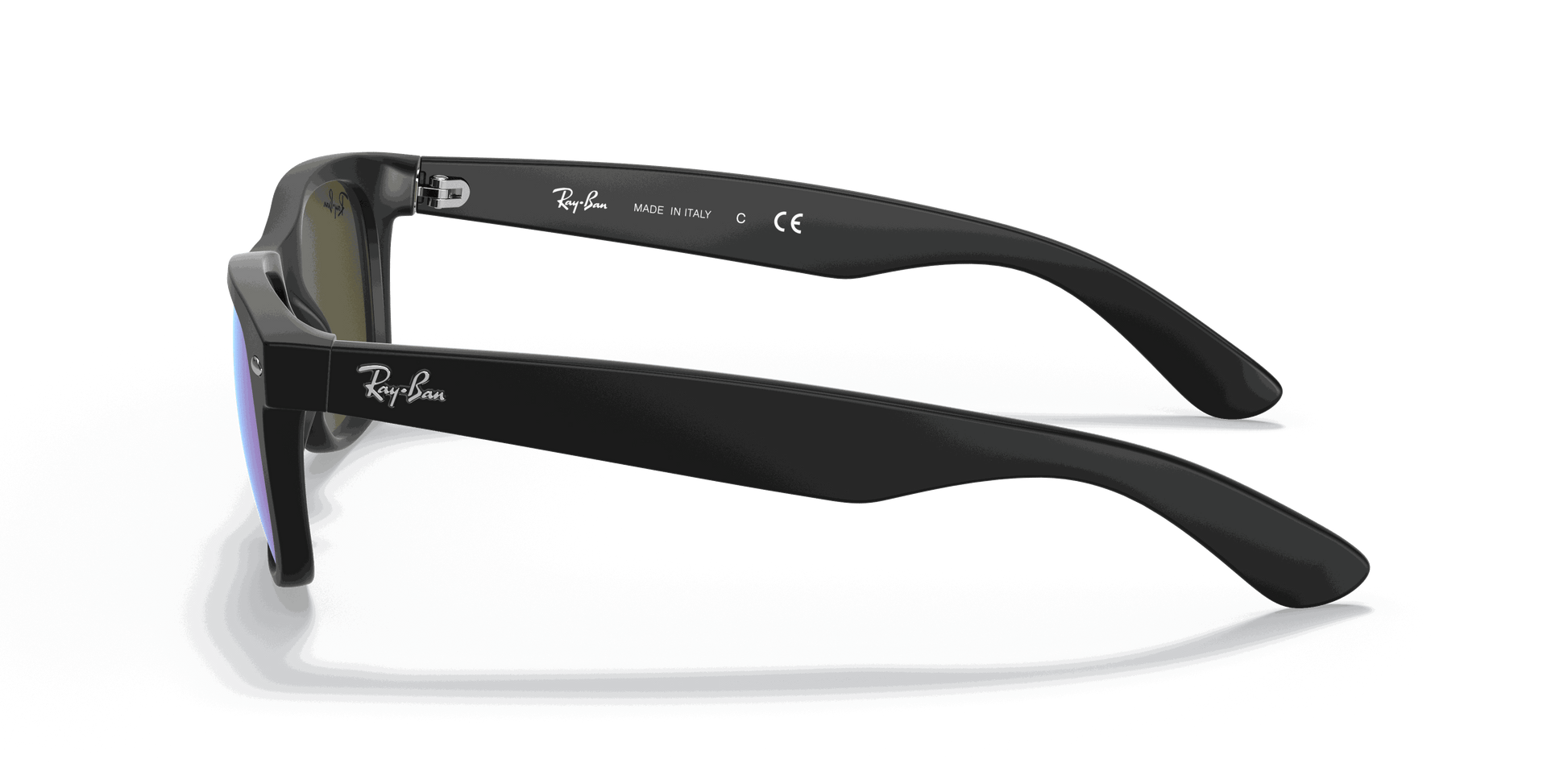 [Blue Flash Lenses, Matte Rubber Black Frame]