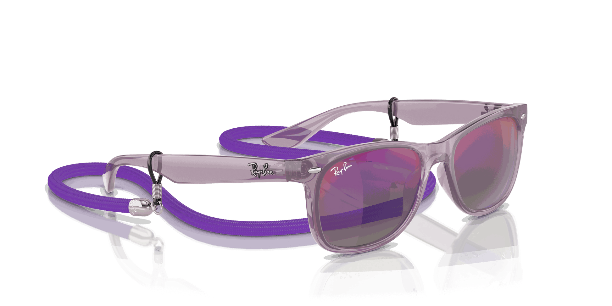 [Blue & Violet Lenses, Polished Opal Purple Frame]