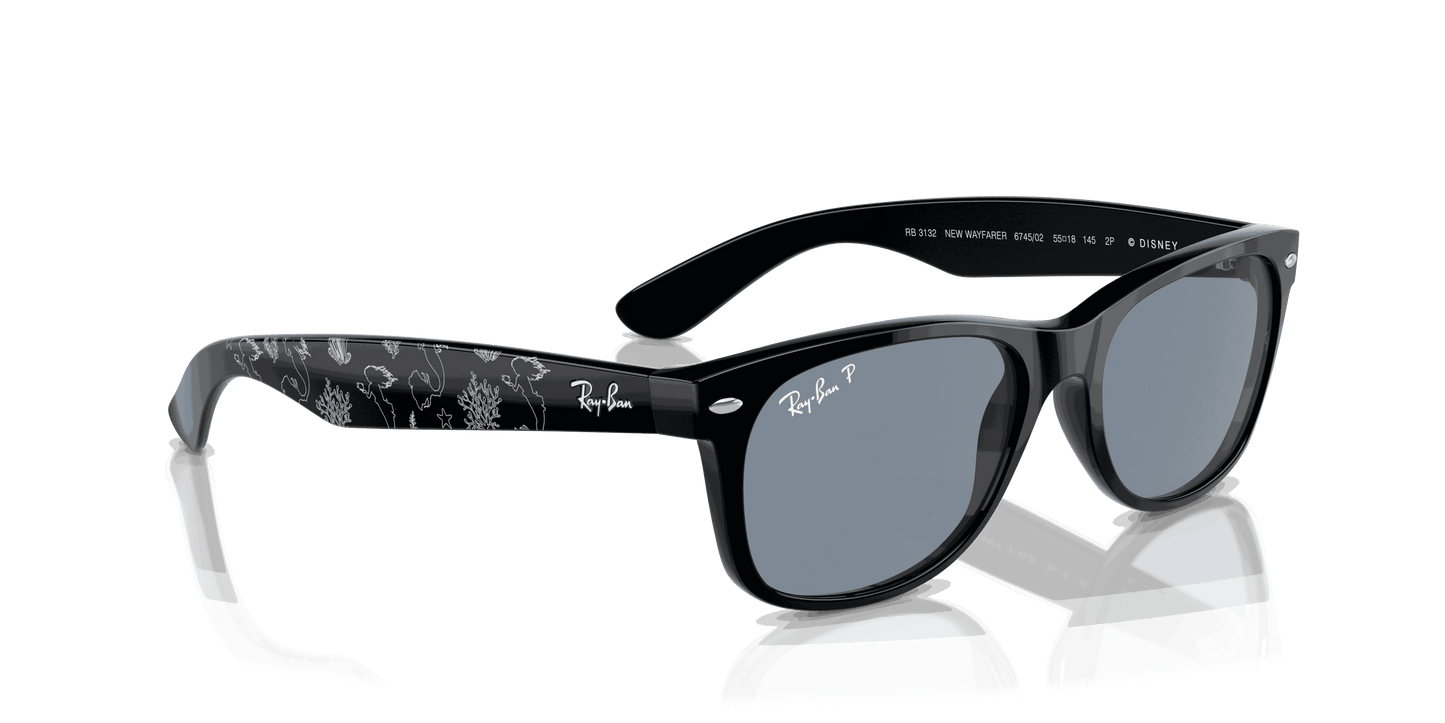 [Blue Lenses, Polished Black Frame]