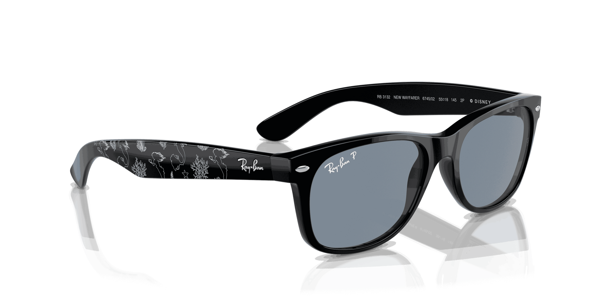 [Blue Lenses, Polished Black Frame]