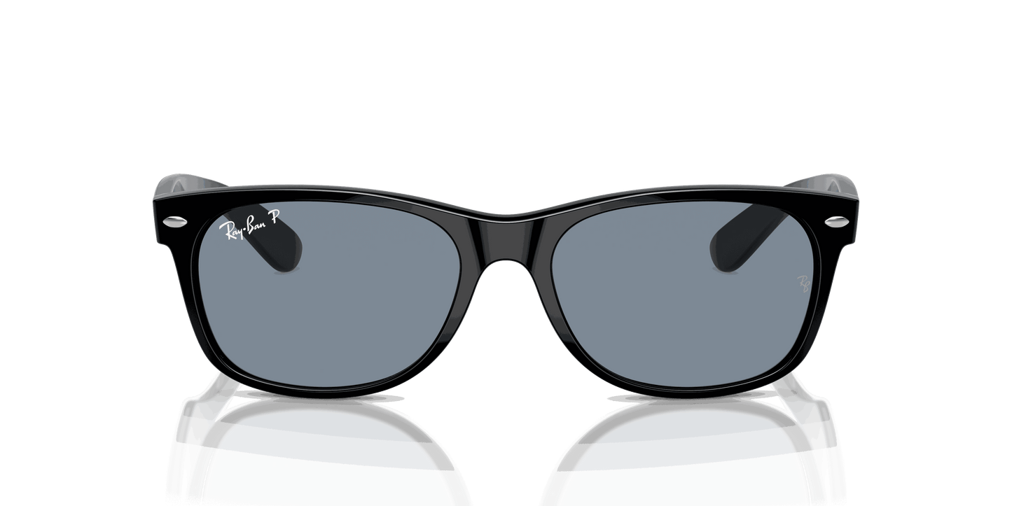 [Blue Lenses, Polished Black Frame]