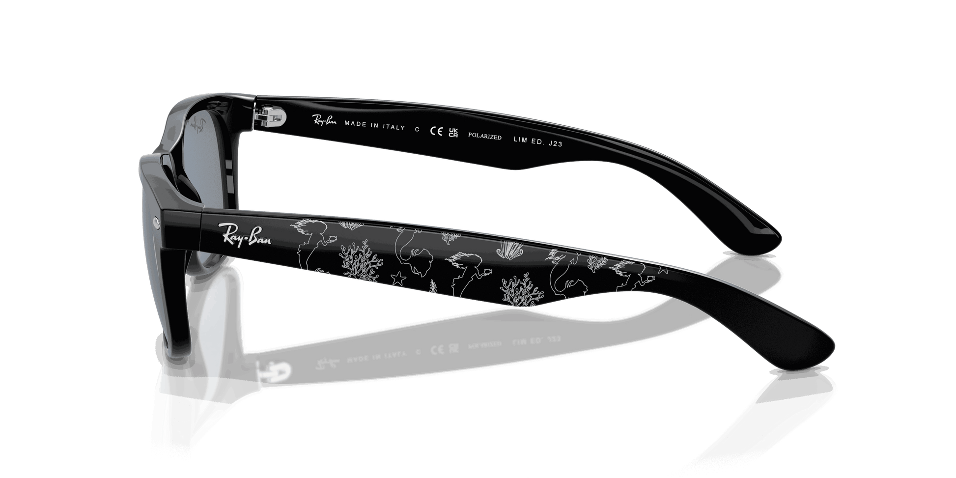 [Blue Lenses, Polished Black Frame]