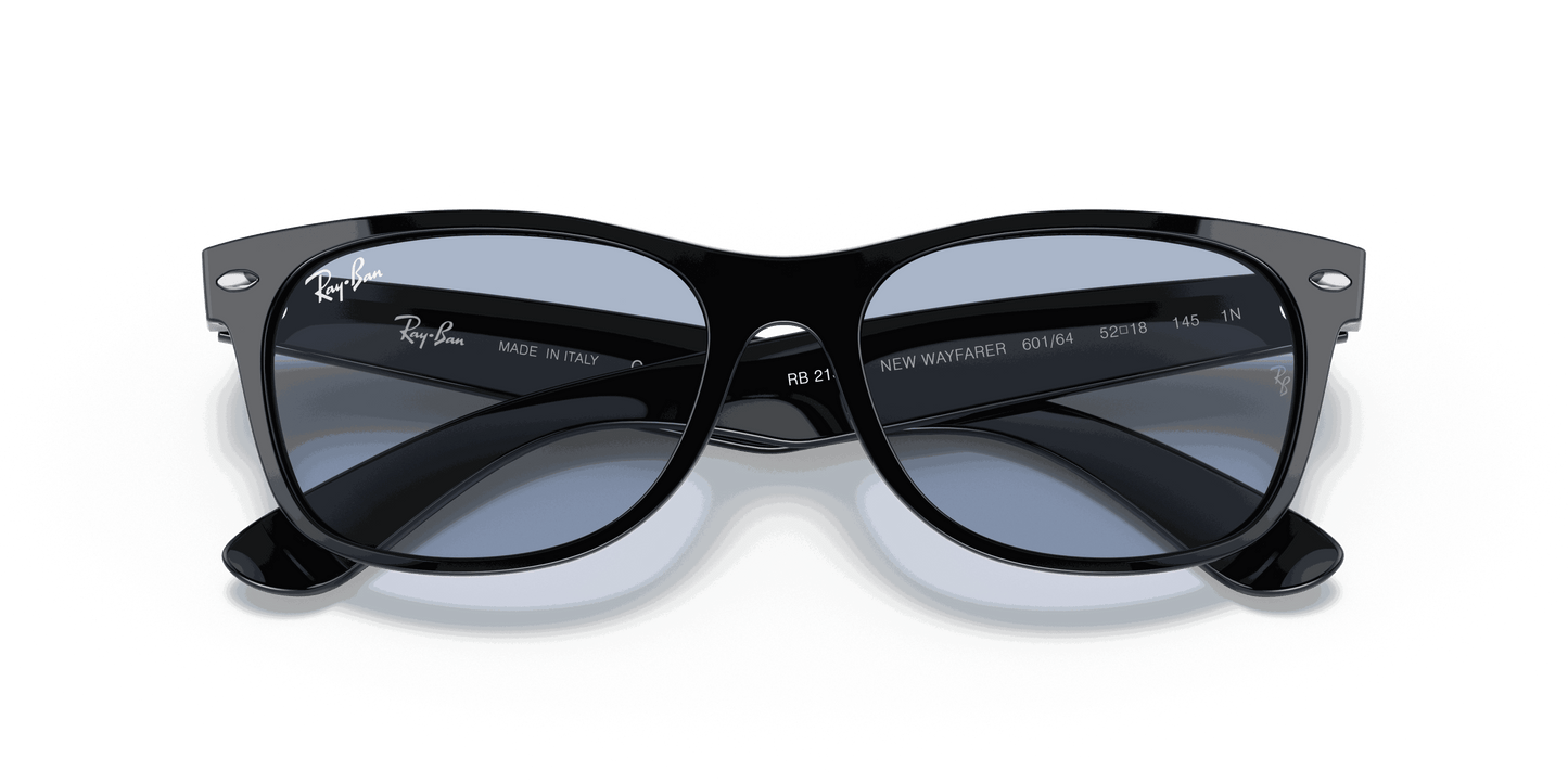 [Blue/Grey Classic Lenses, Polished Black Frame]