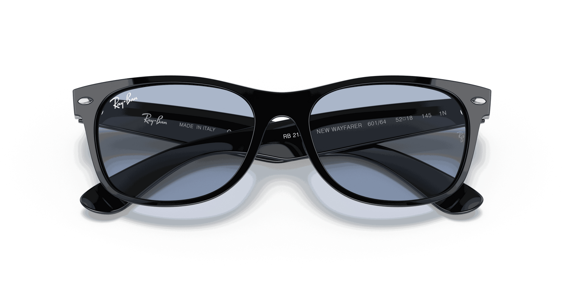 [Blue/Grey Classic Lenses, Polished Black Frame]