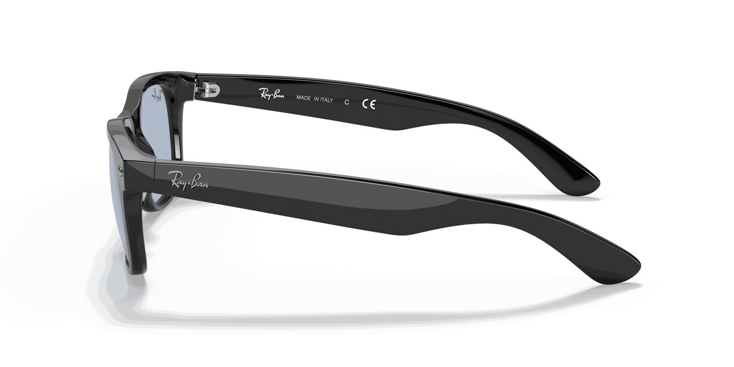 [Blue/Grey Classic Lenses, Polished Black Frame]