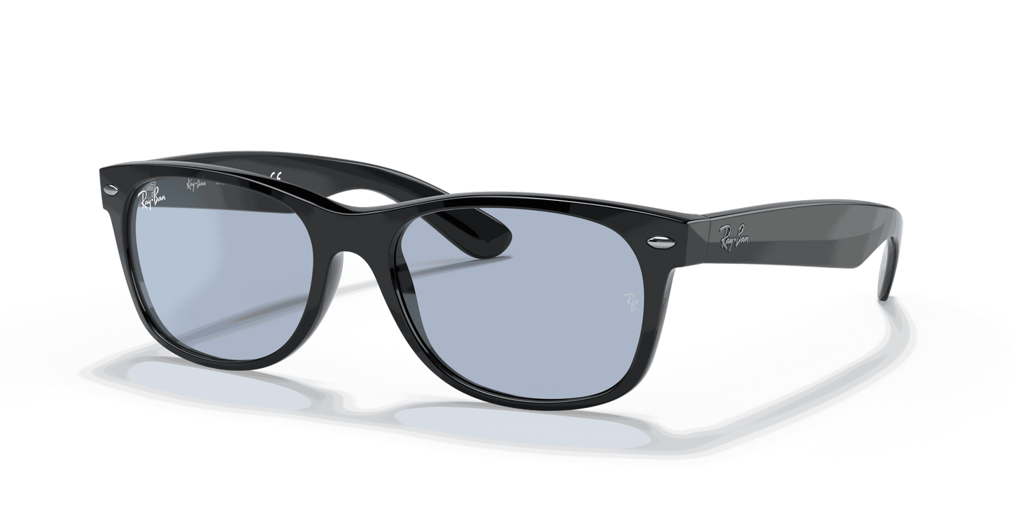 [Blue/Grey Classic Lenses, Polished Black Frame]
