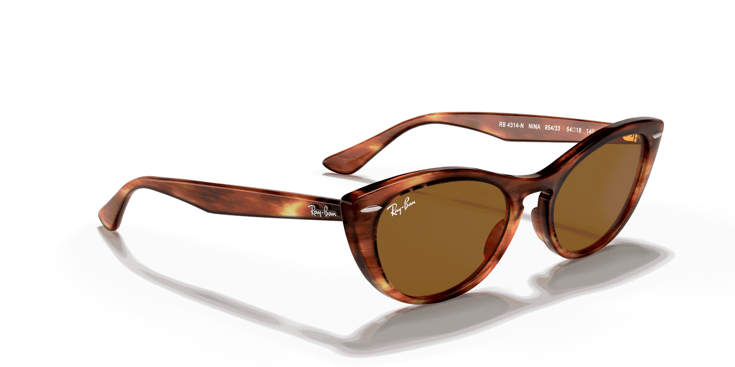 [B-15 Brown Lenses, Polished Striped Havana Frame]