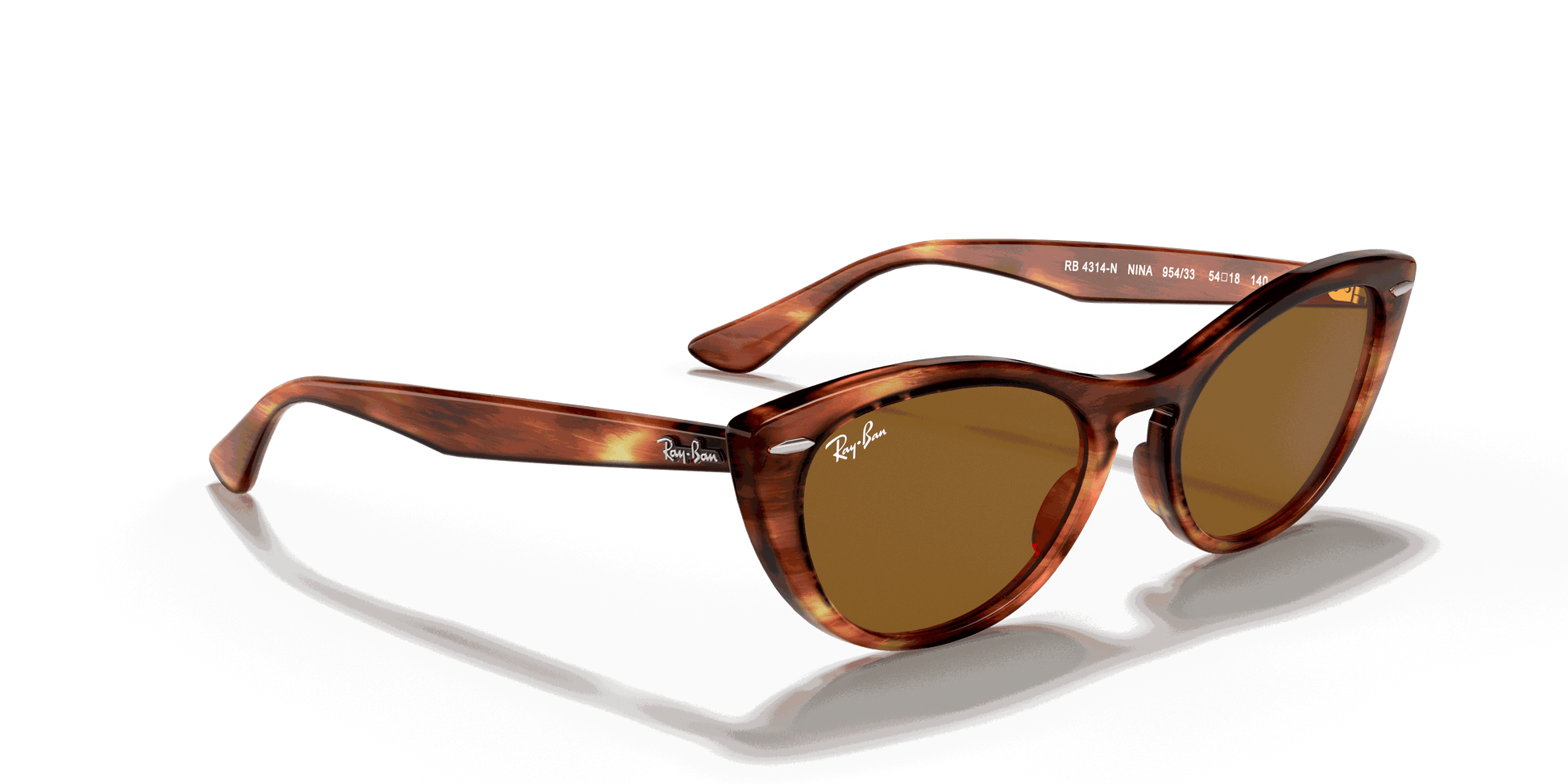 [B-15 Brown Lenses, Polished Striped Havana Frame]