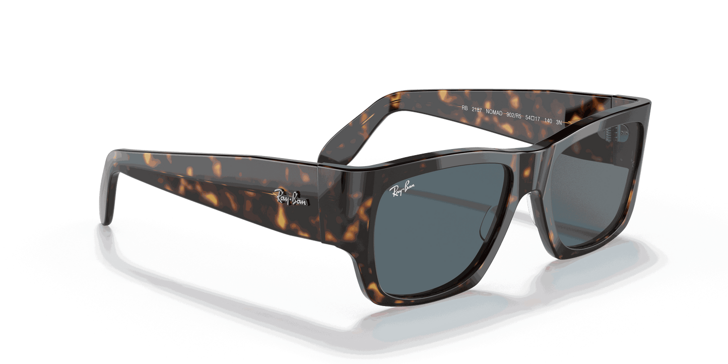 [Dark Blue Lenses, Polished Havana Frame]