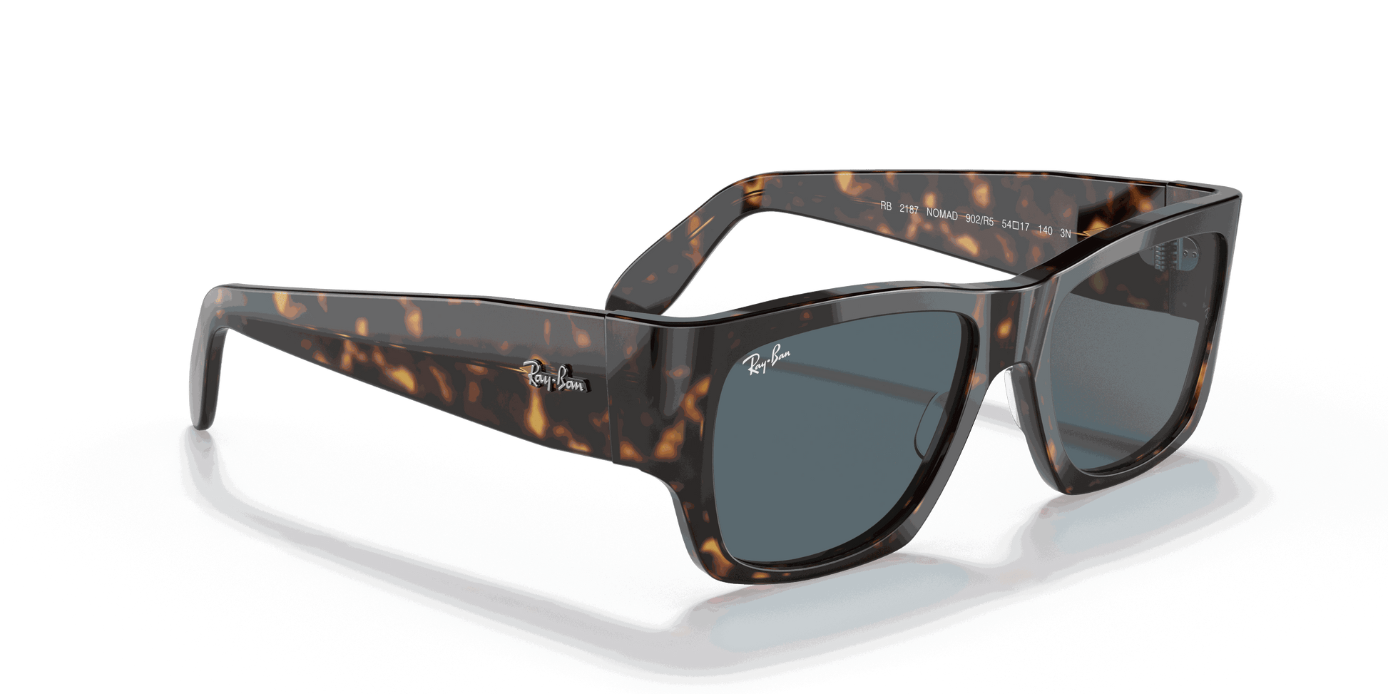 [Dark Blue Lenses, Polished Havana Frame]