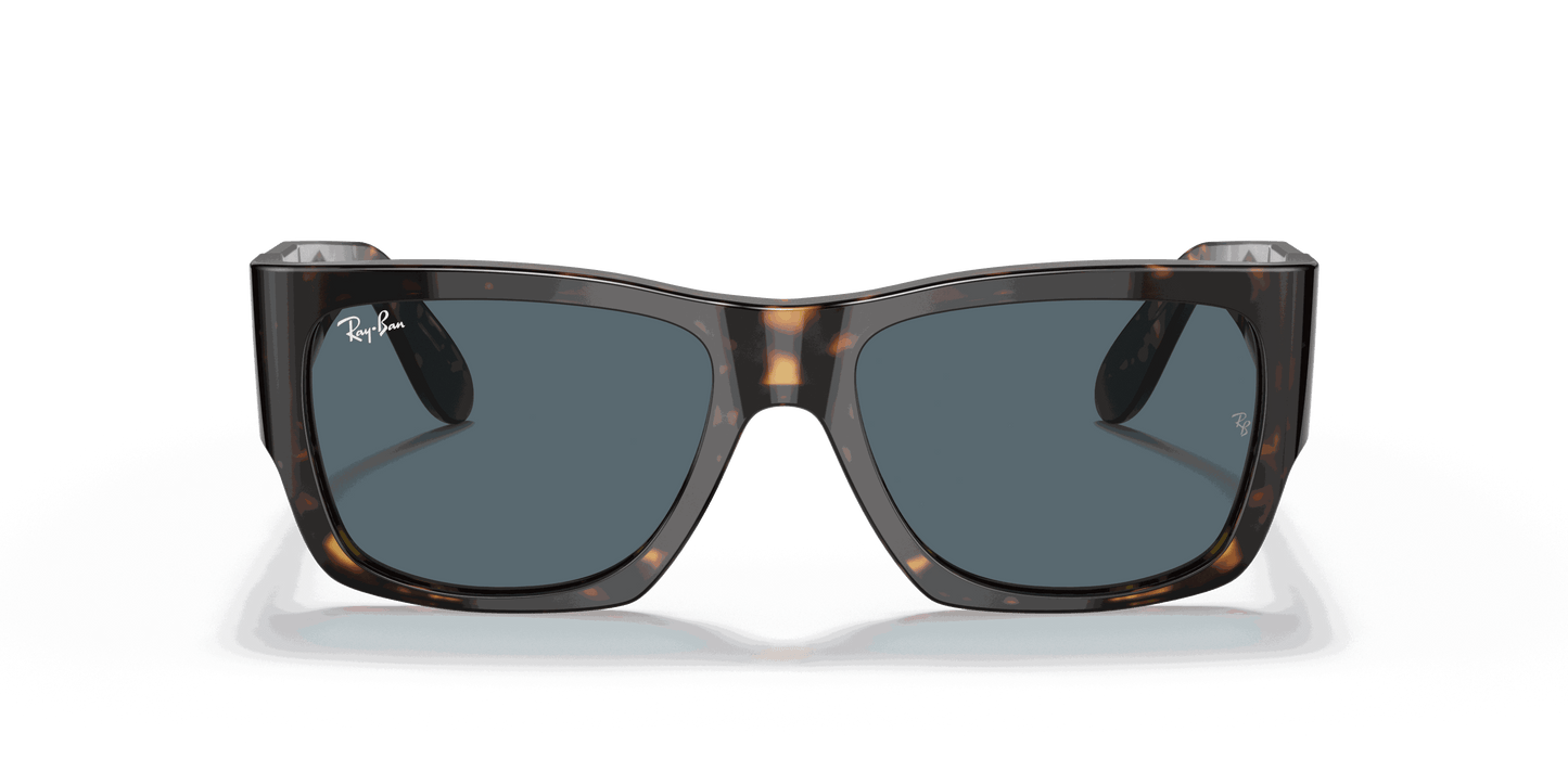 [Dark Blue Lenses, Polished Havana Frame]