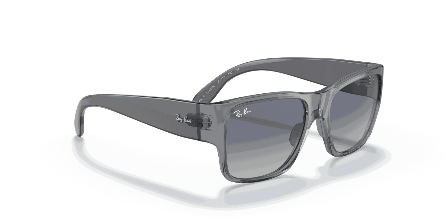 [Grey Gradient Blue Lenses, Polished Transparent Grey Frame]