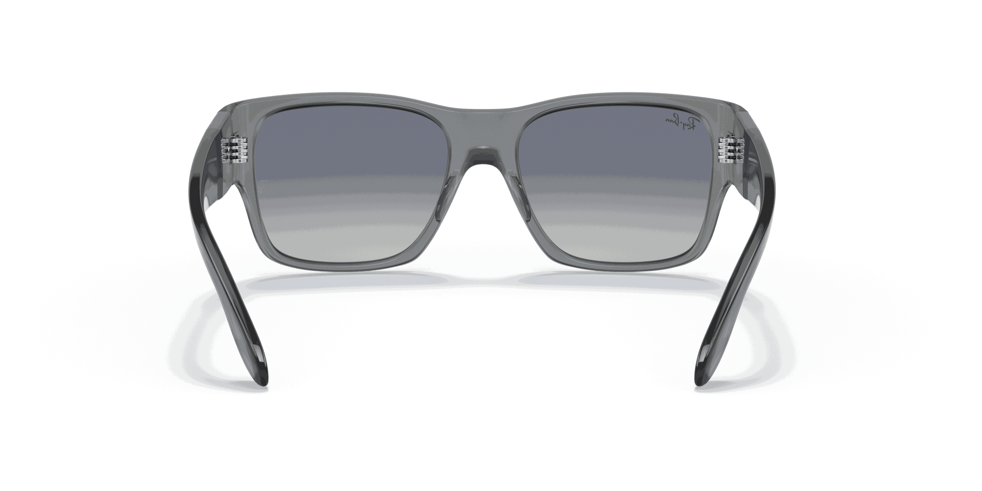 [Grey Gradient Blue Lenses, Polished Transparent Grey Frame]